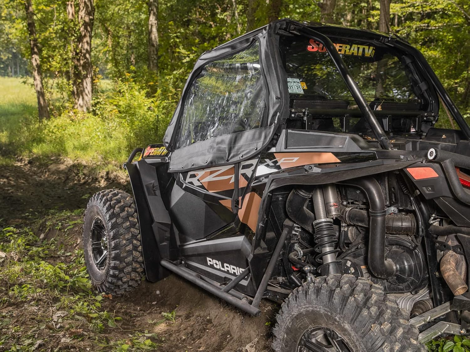 SuperATV Primal Soft Cab Enclosure Upper Doors for 2014+ Polaris RZR XP 1000-2 Upper Doors - Includes Lightly Tinted
