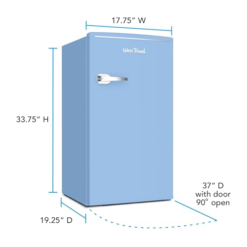 West Bend Mini Fridge with Freezer Retro-Styled for Home Office or Dorm