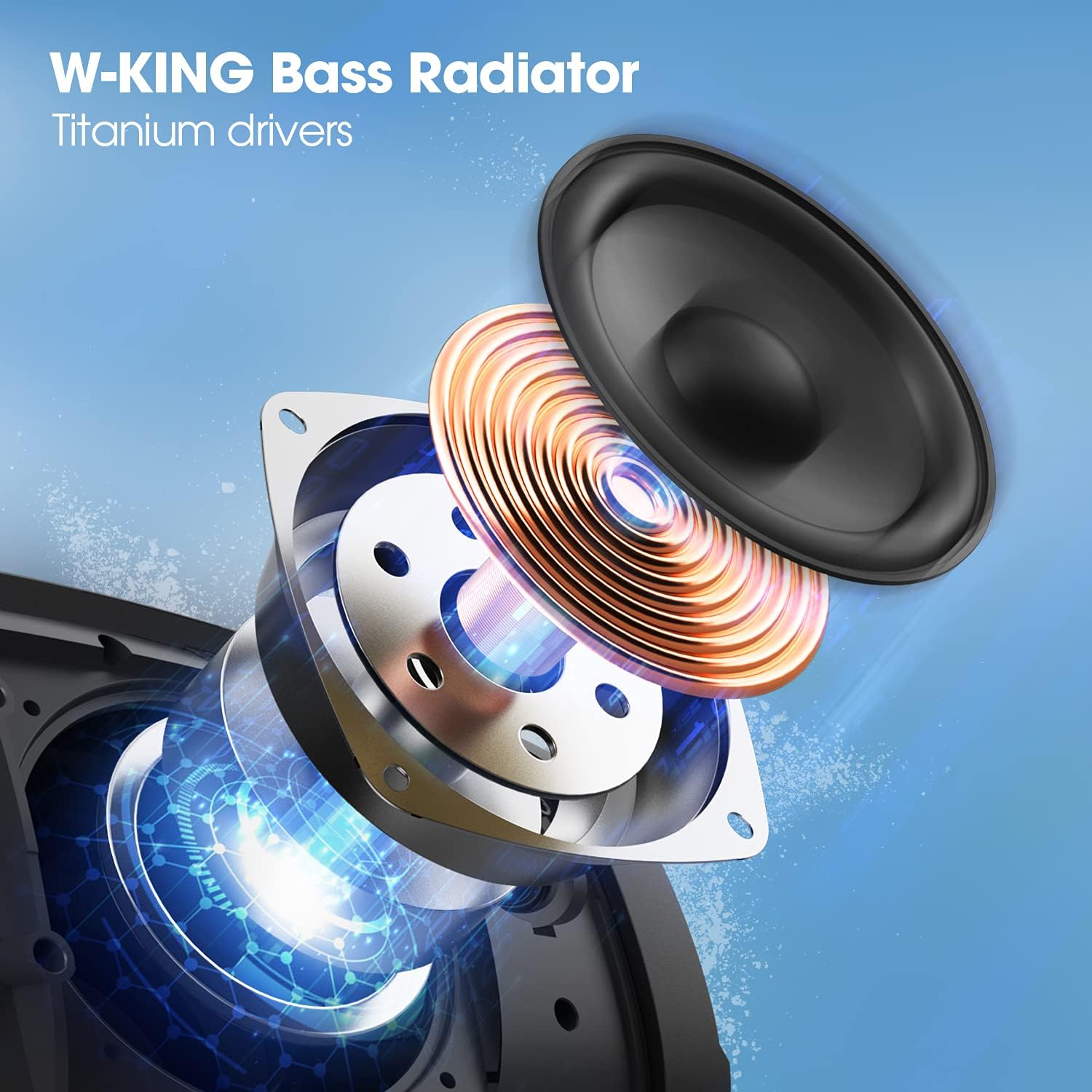 Bluetooth Speaker, W-KING 70W Super Punchy Bass Portable Wireless Speaker Loud, 13200mAh Power Bank, IPX6 Waterproof Outdoor, Bluetooth 5.0