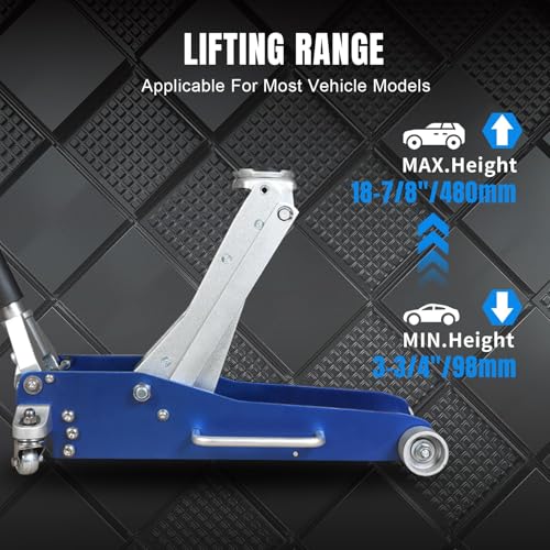 BIG RED 1.5 Ton Floor Jack,Aluminum and Steel Hydraulic Low Profile Car Jack with Dual Piston Quick Lift Pump