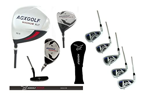 AGXGOLF Men's Senior Left Hand Magnum XLT Complete Golf Club Set 460cc Driver, Fairway Wood