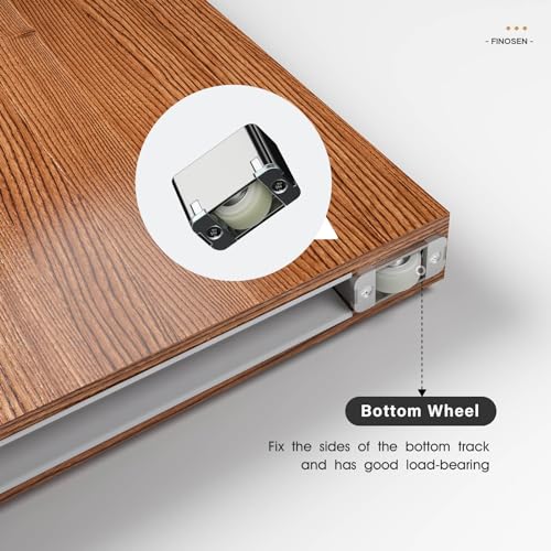 36inch Concealed Sliding Barn Door Hardware with Soft Close Mechanism, Aluminum Track, Invisible Floor Track, Fit MIN Opening Width 28in