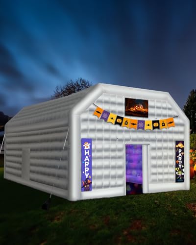 VEVOR Inflatable Nightclub, 26.2 x 19.7 x 13.1 Ft, Blow up Party Tent with Disco Lights & 1100W Blower, Large Inflatable Night Club Tent for Adults