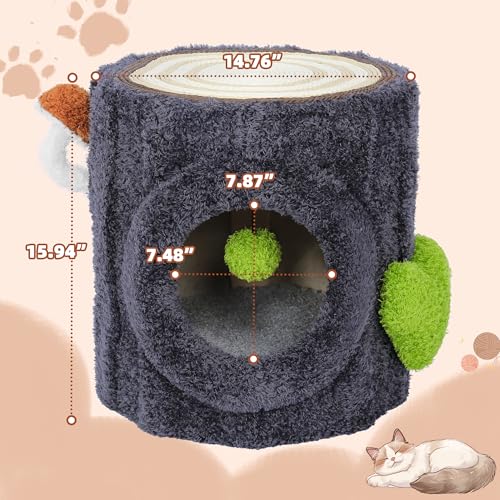 Super Large Cat Tree for Indoor Cats, All-in-One Tall Cats Tower with Scratching Post