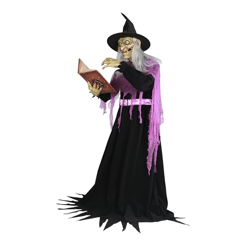 COLLECTIVE HOME - 6-Ft. Witch, Halloween Decorations, Halloween Outdoor Animatronics, Motion-Activated Life Size Talking Scare Prop
