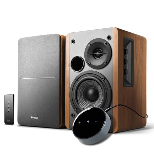 Edifier Powered Bookshelf Speakers R1280T with WiiM Mini AirPlay2 Wireless Wi-Fi Audio Streamer, Stream Hi-Res Audio from Spotify