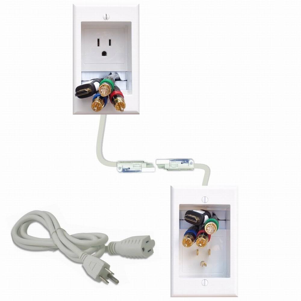 Powerbridge ONE-CK Recessed In-Wall Cable Management System with PowerConnect for Wall-Mounted Flat Screen LED, LCD, and Plasma
