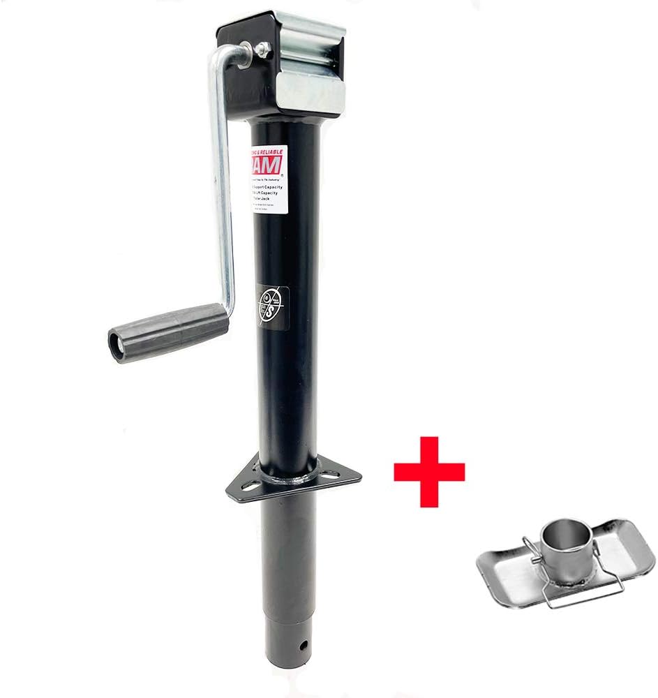 Southwest Wheel 5,000 lbs Side Wind RAM A-Frame Trailer Jack w/ Zinc Foot Plate