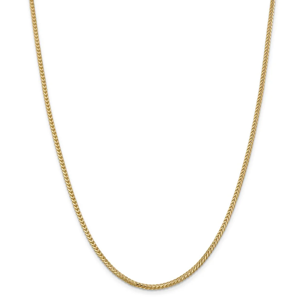 Real 14kt Yellow Gold 2mm Franco Chain; 20 inch; Lobster Clasp; for Adults and Teens; for Women and Men