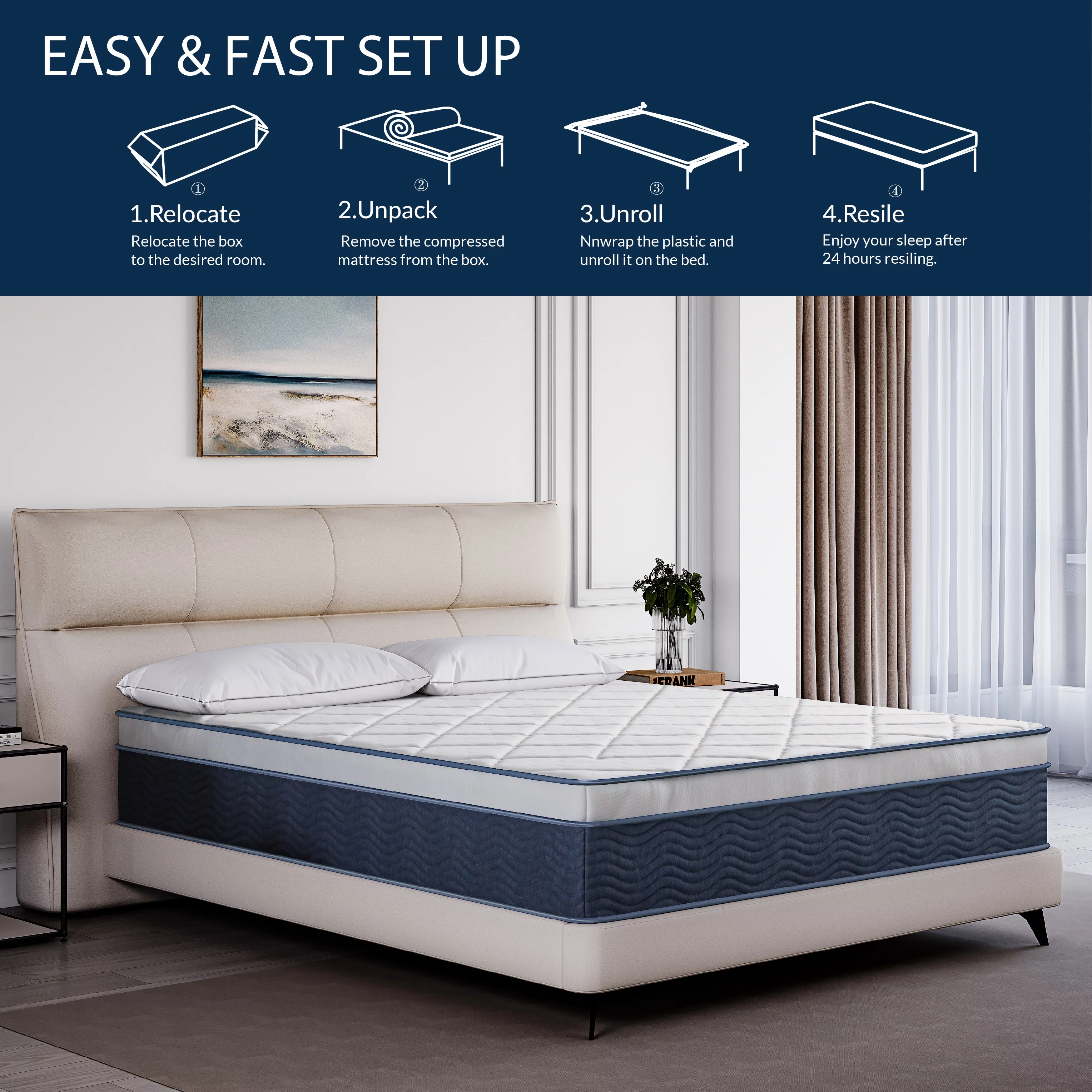 MLILY Value 13" King Mattress Hybrid Mattress, Medium
