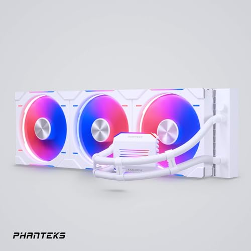 Phanteks Glacier One 420D30 Premium D/A-RGB AIO Liquid CPU Cooler, D/A-RGB Pump Cap Design, 3X D30 140mm PWM D-RGB Fans - Smart Home Appliances
