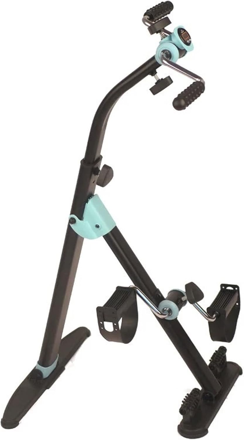 Step Fitness Machines， LCD Display Mini Exercise Bike Indoor Portable Fitness Vertical Stepper Elder Hands and Legs Training Bicycle Fitness Equipment