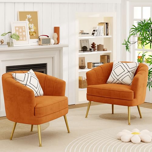 Andeworld Velvet Accent Chair, Upholstered Modern Single Sofa Side Chair