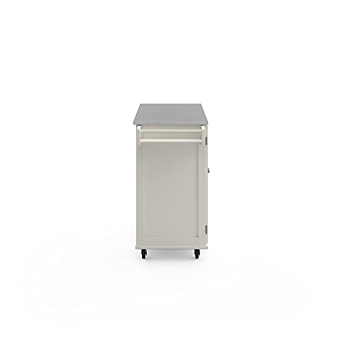 homestyles Mobile Kitchen Island Cart with Stainless Steel Top, Sage Green