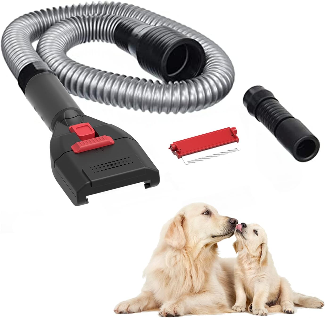 Defurry Pet Vacuum Grooming Brush and Shedding Comb Kit for Dog/Cat Hair, Vacuum Attachment Deshedding Tool for Dogs/Cats