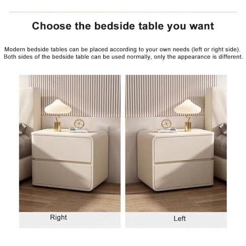 Minimalist Bedside Table Bedside Furniture, Nightstand with Microfibre Leather Wrap