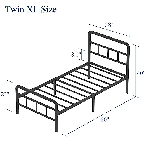 14 inch California King Bed Frames with Headboard and Footboard, Heavy Duty Metal Platform with Steel Slat Support, No Box Spring Needed