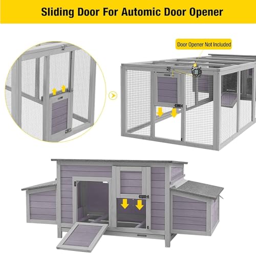 Aivituvin 103" Large Chicken Coop with Spacious Run Outdoor Hen House Duck Cage for 4-6 Chickens