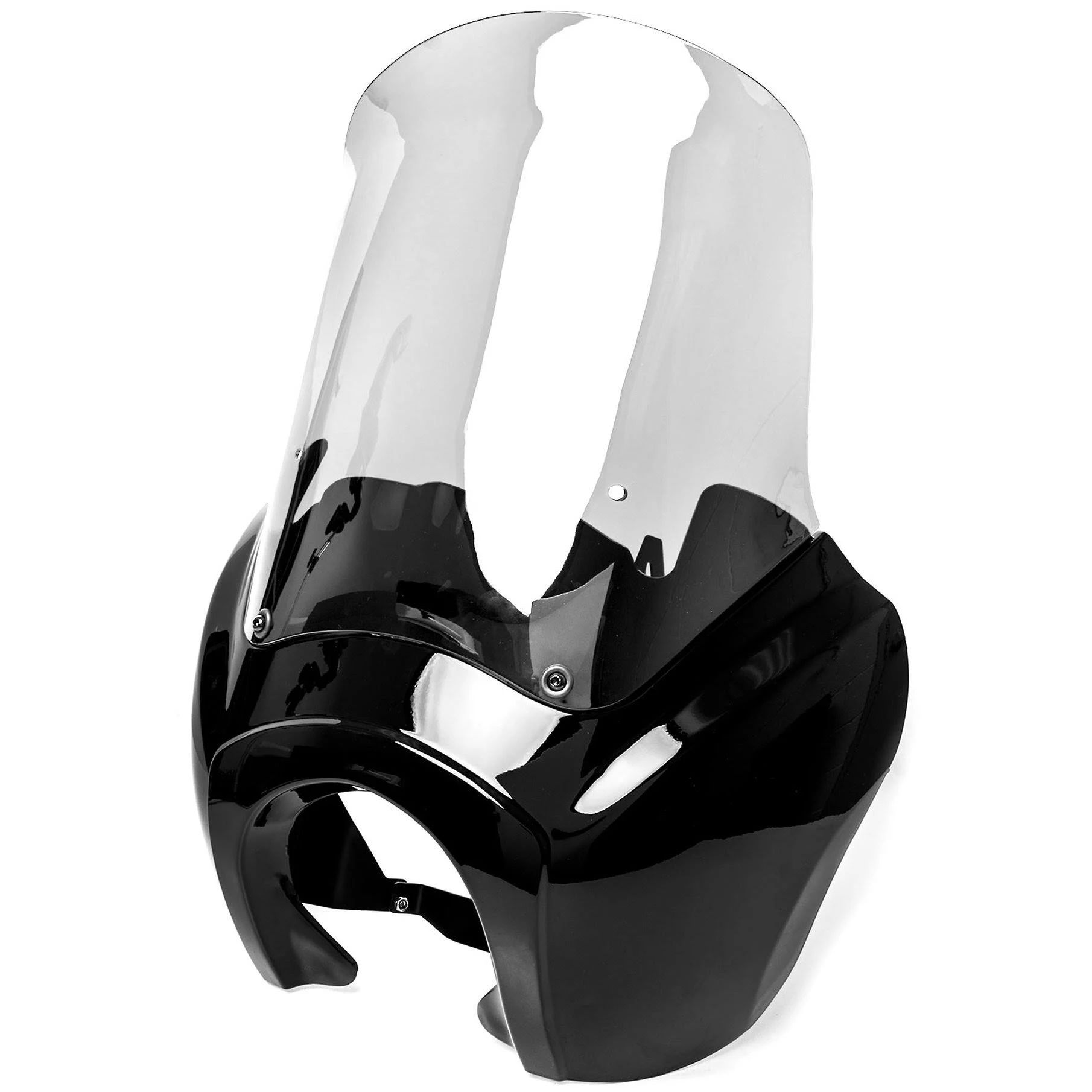 Krator Black u0026 Clear Tall Fairing Windshield Club Style Kit for 2006-2017 Harley-Davidson Dyna - Modification May Be Require