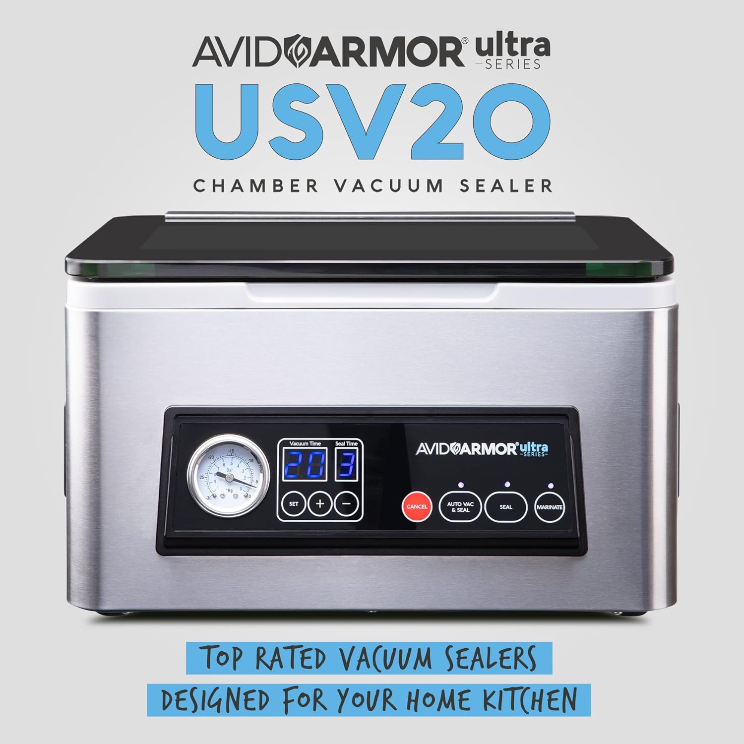 Avid Armor - Chamber Vacuum Sealer Machine USV20 Ultra Series for Wet Foods, Meat Vacuum Packing Machine, Compact with 11.5-Inch Vaccum Sealer Bar