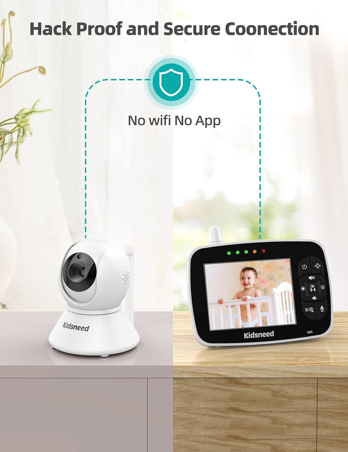 Baby Monitor with Camera and Audio - 3.5 Inch Video Baby Monitor with Remote Control Pan& Tilt &Zoom Camera, Two-Way Audio, Night Vision