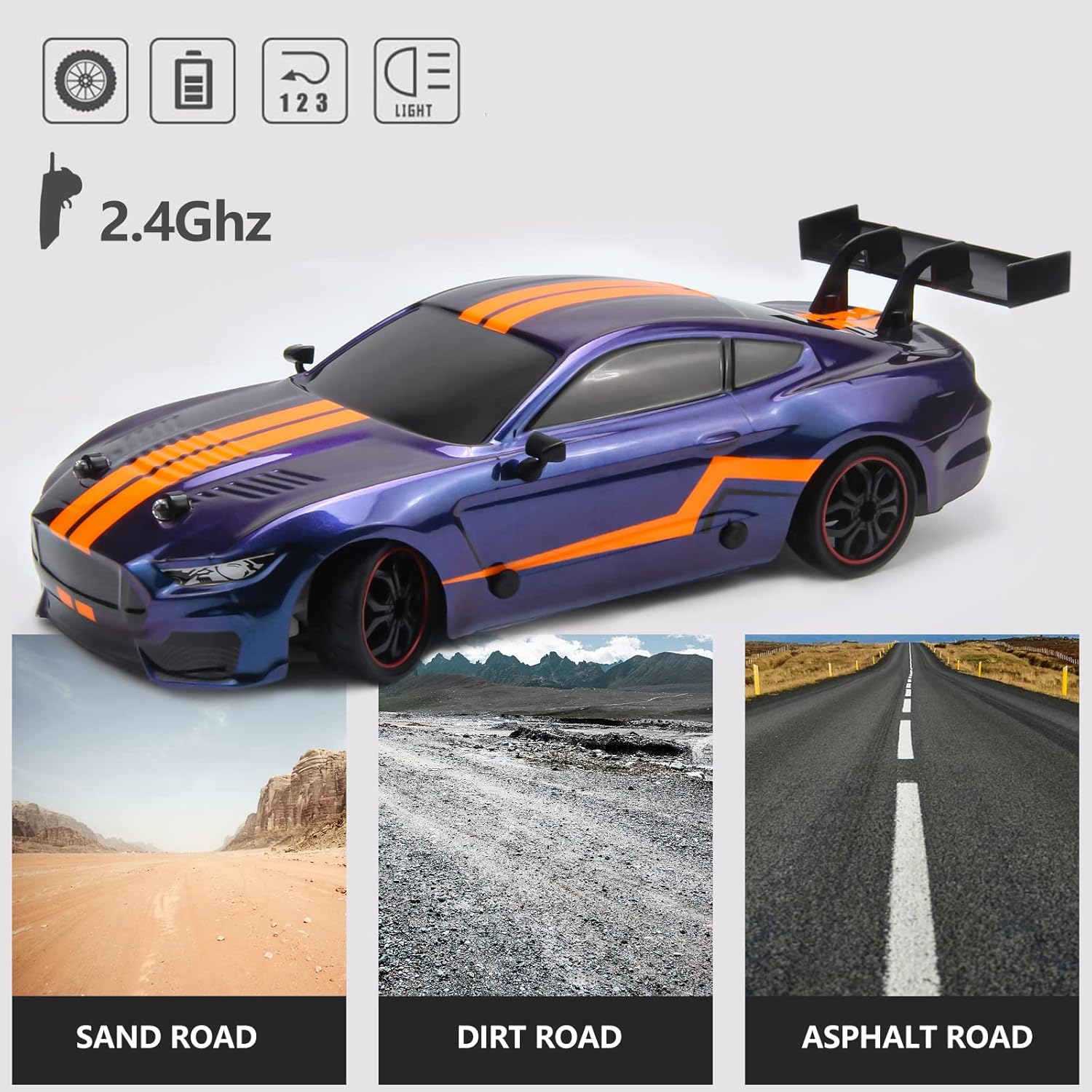 BESWIT RC Drift Car Remote Control Car RC Sport Racing Car Hight Speed Drift Vehicle1/14 RC Car for Adults Kids Gifts