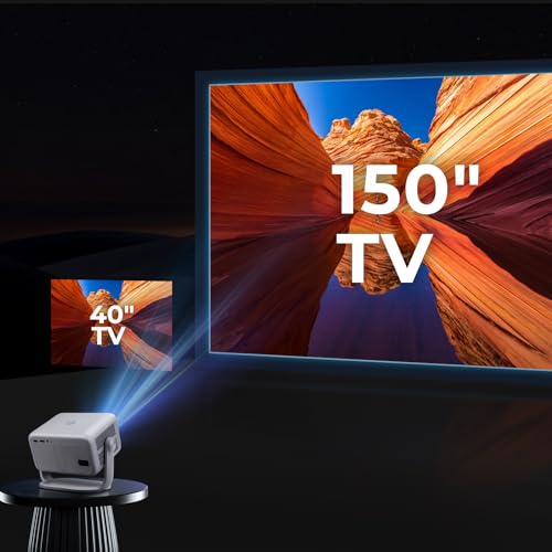 【Netflix Officially Licensed & Auto Image Set-up】Smart Projector with WiFi and Bluetooth,600 ANSI Native 1080P Voice Control Outdoor Movie Projector