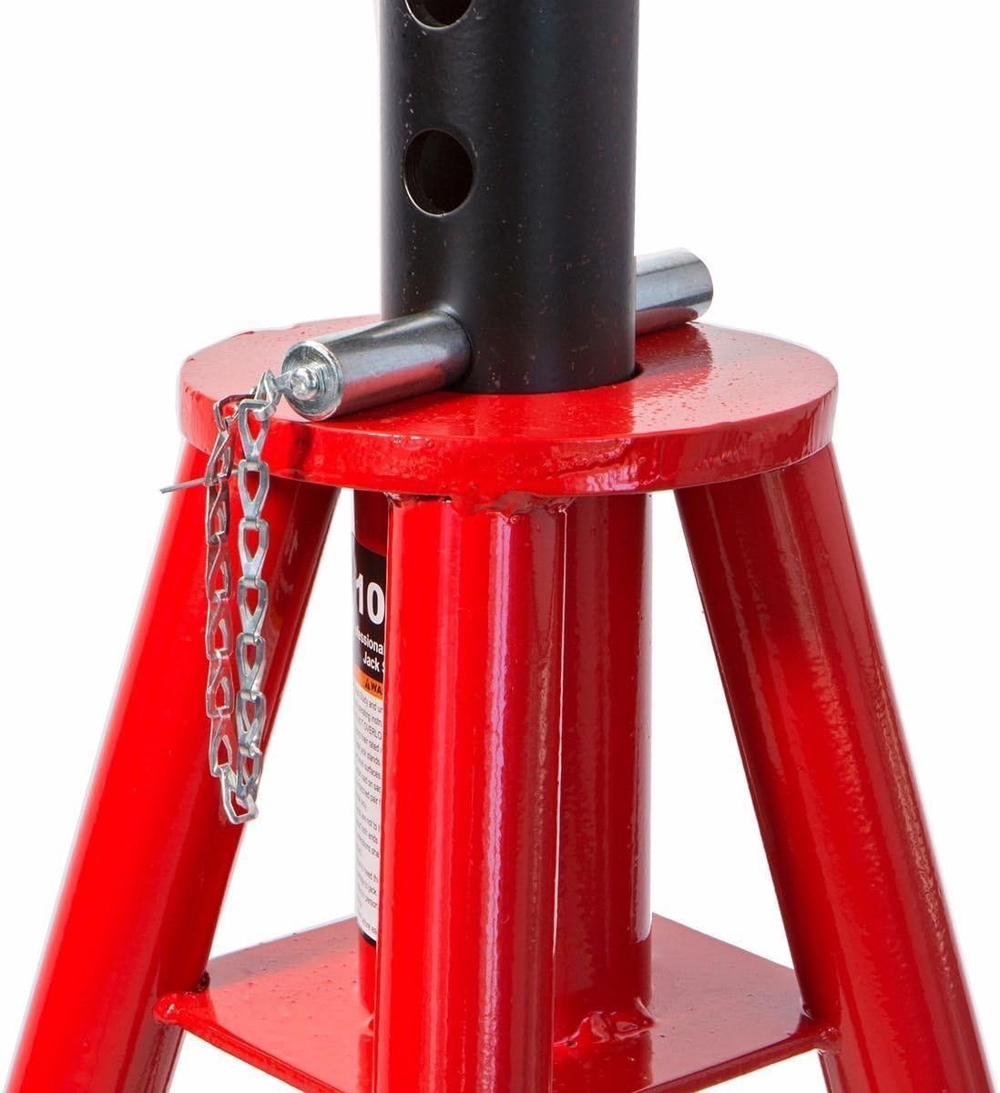 Stark Set of 2PCS 10-Ton High Jack Stand Pin Type Stand 10-Ton (20,000 lb) Capacity 18-1/2" to 30" Adjustable Height