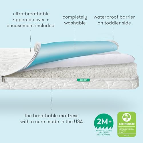 Newton Baby Crib Mattress and Toddler Bed - Waterproof - Ultra-Breathable Proven to Reduce Suffocation Risk, 100% Washable, Better Than Organic
