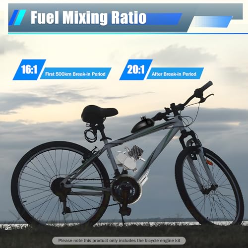 100cc Bicycle Engine Kit, Bike Motor Kit 2-Stroke Motorized Bicycle Kit Fit for 26-28" Bikes with V-Frame