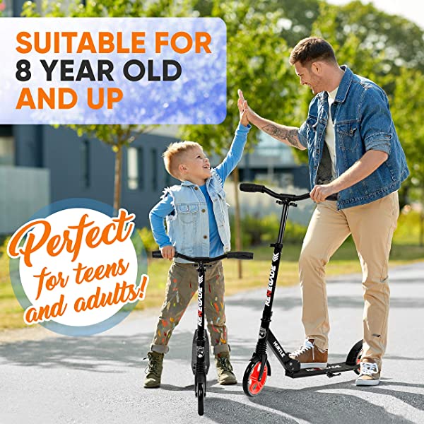 Hurtle Scooter &ndash; Scooter for Teenager &ndash; Kick Scooter &ndash; 2 Wheel Scooter with Adjustable T-Bar Handlebar &ndash