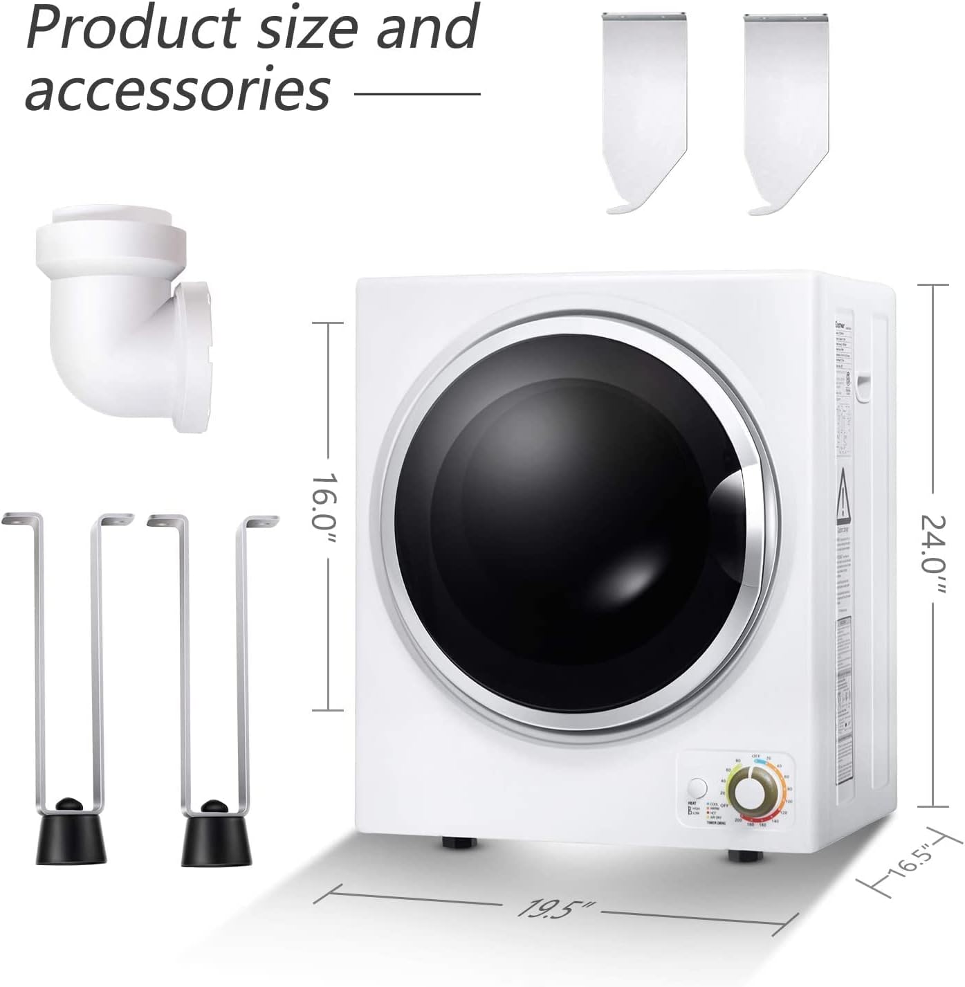Generic Compact, 5.5 lbs Capacity Portable Laundry 5 Functional Modes, Low Noise & Energy-Saving Small, Wall-Mounted Mini Machine Clothes Dryer