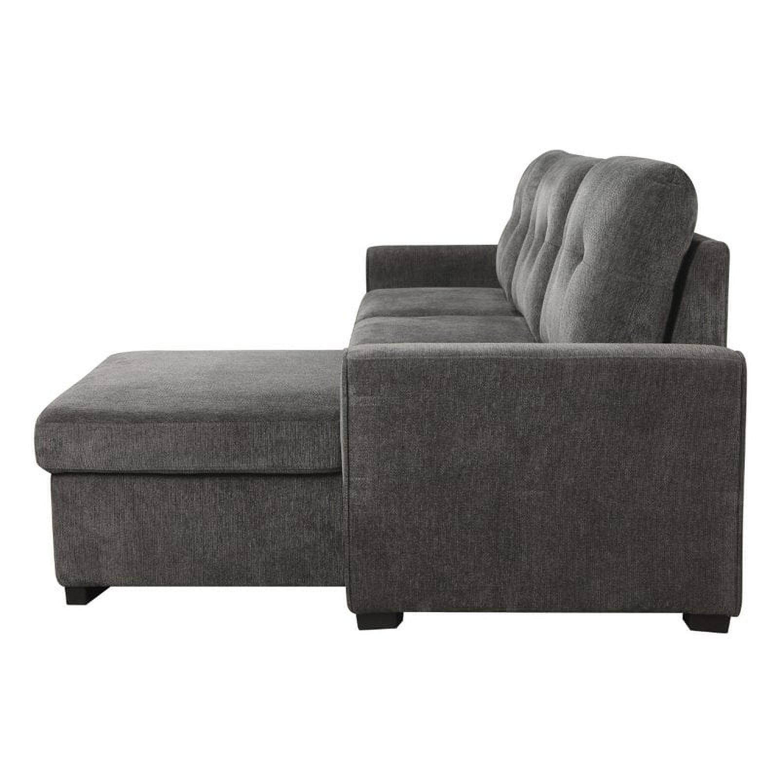 Bowery Hill Modern / Contemporary Reversible Sectional in Dark Gray Finish