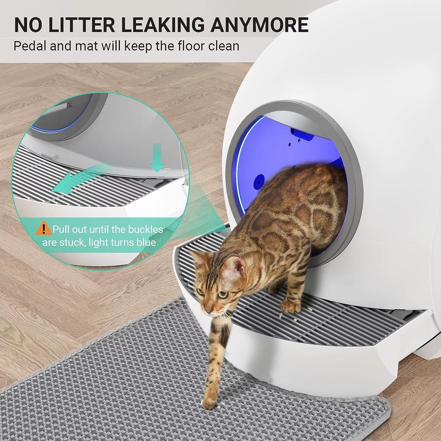 ELS PET WiFi Smart Cat Litter Box-Never Scoop/APP Control Automatic Self-Cleaning Litter Box Robot