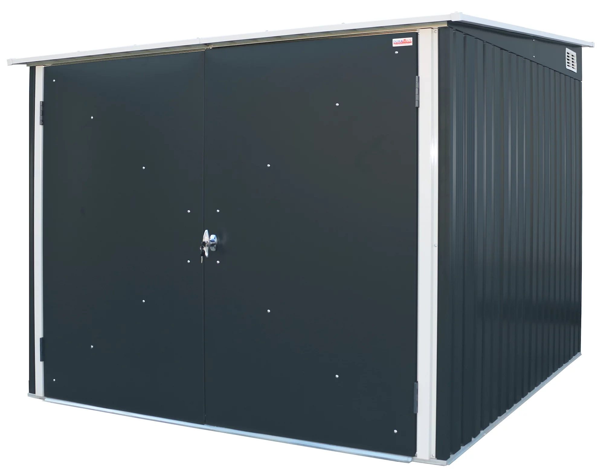 Duramax 6ft x 6ft Bicycle Storage Metal Anthracite w/ white trim