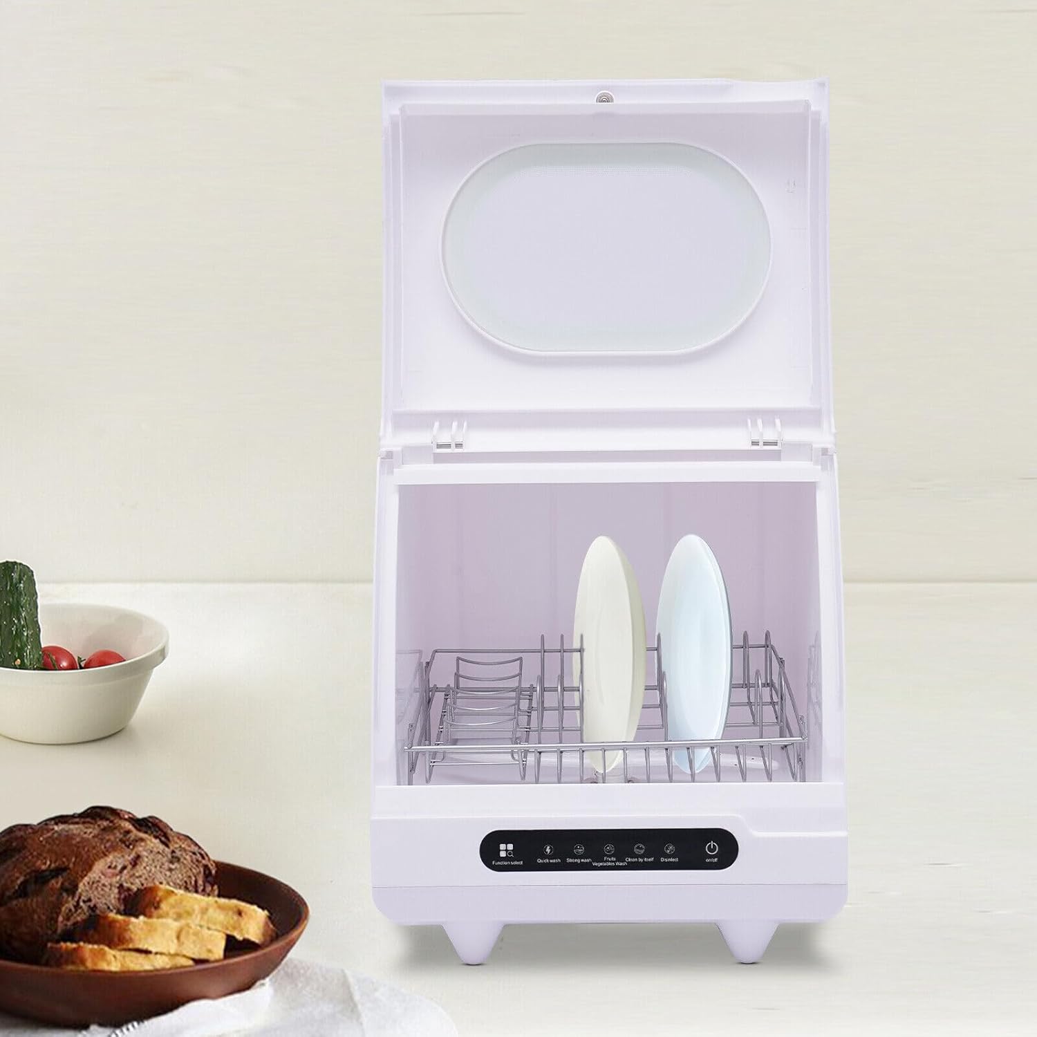 1200W Portable Mini Countertop Dishwasher Compact Dish Washing Machine Freestanding Compact Table Top Dishwasher 5 Wash Programs for Apartments Dorms