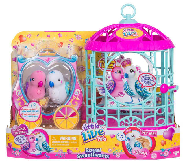 Little Live Pets Royal Sweethearts Love Birds with Cage