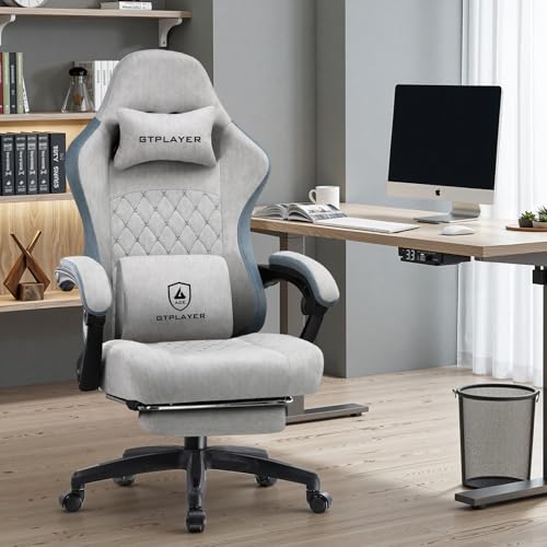 GTPLAYER Office Chair, Gaming Computer Desk Fabric Chair with Footrest