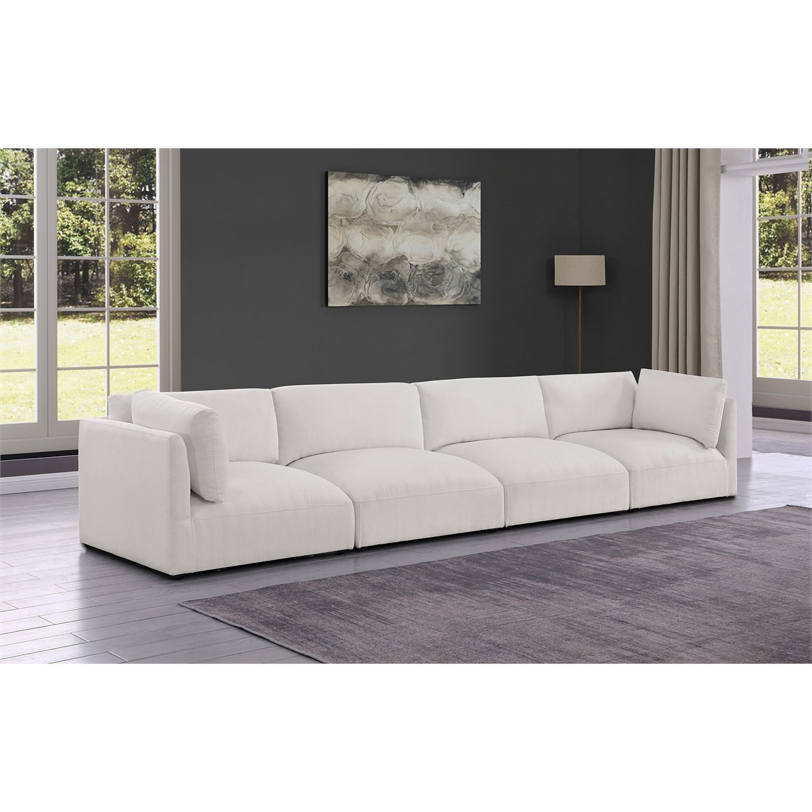 Meridian Furniture Ease Cream Fabric Modular Sofa