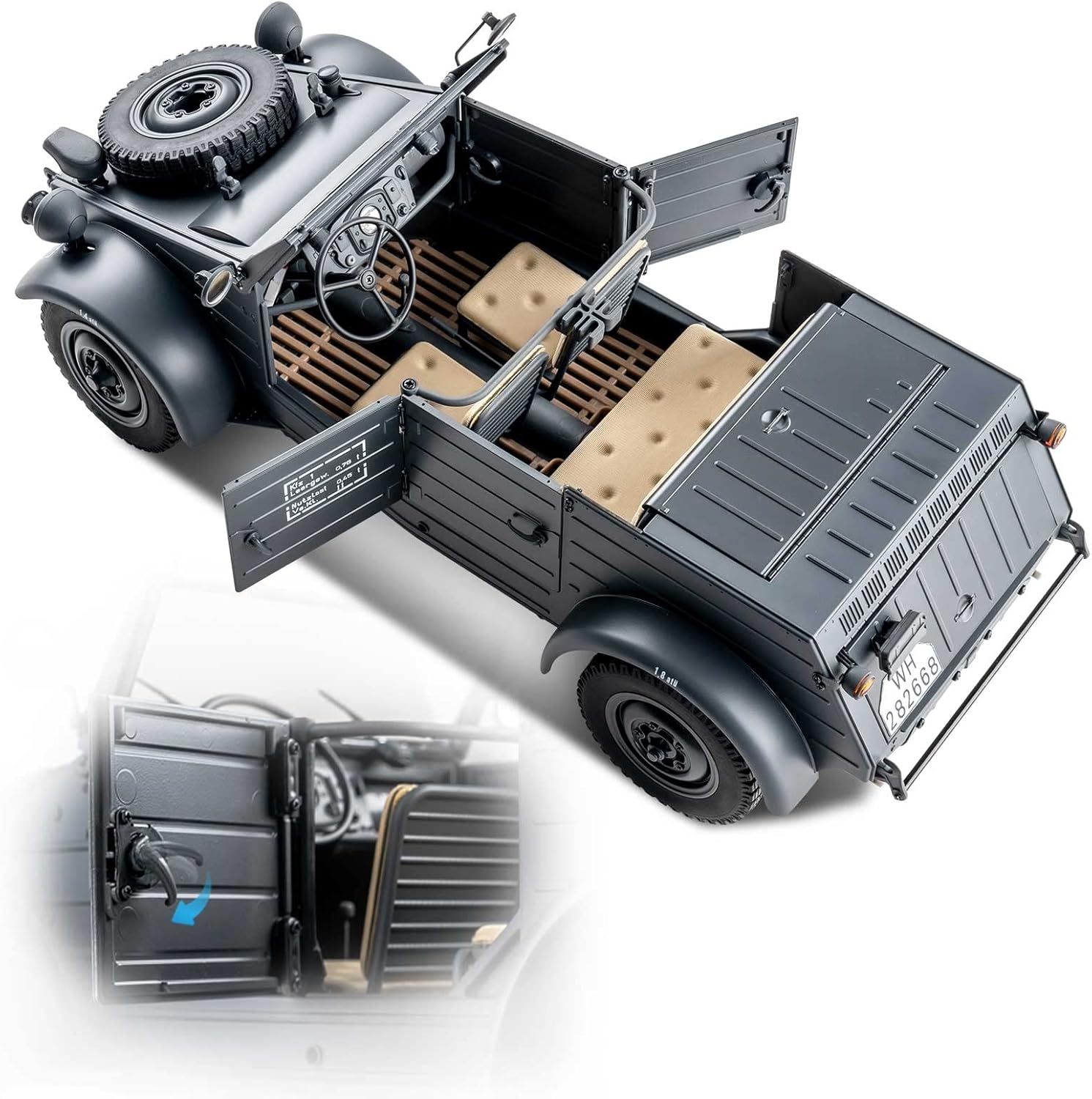 RocHobby RC Crawler 1/12 Kubelwagen Type 82 Model Car RC Rock Crawler RC Hobby Grade RC RTR Hobby RC Crawler RC Cars Remote Control Car with LED