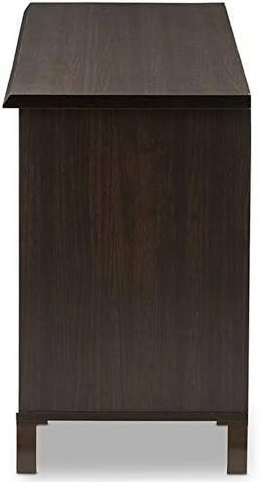 TV Stand Console Entertainment Center In Dark Brown