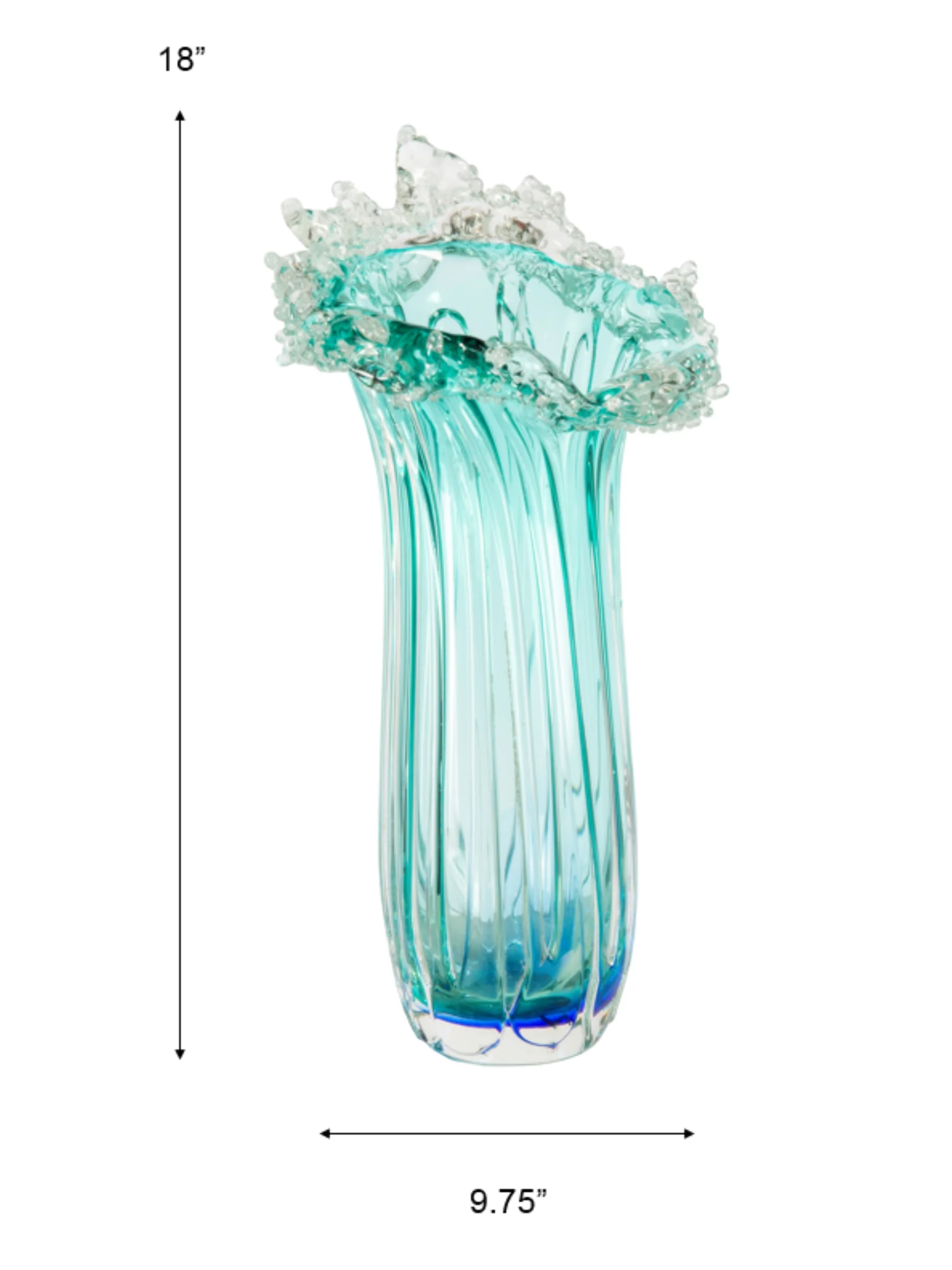 Dale Tiffany 18" Tall Aliso Creek Hand Blown Murano-Style Art Glass Vase