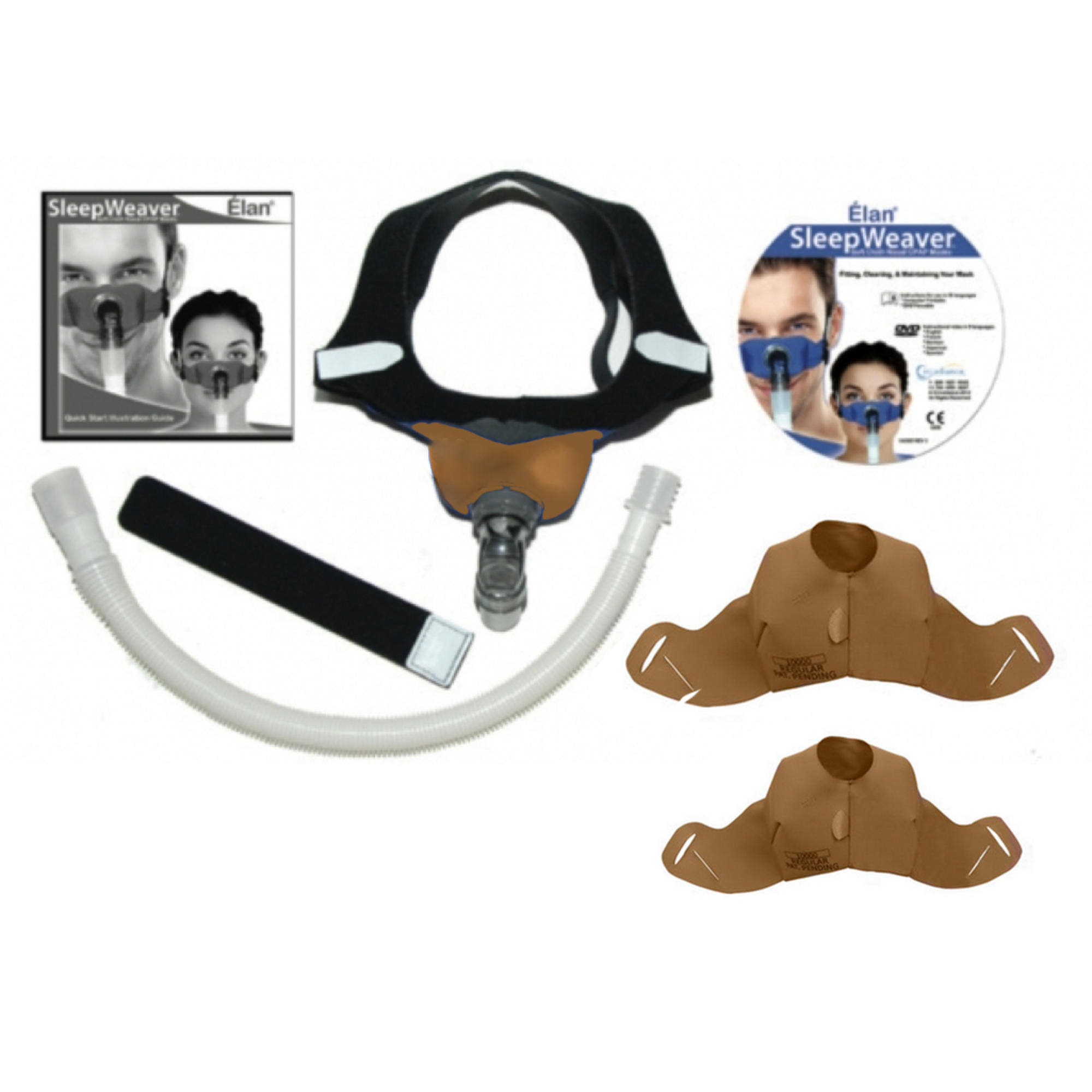 Circadiance SleepWeaver Elan Soft Cloth Nasal CPAP Mask - Beige Medium - 100518