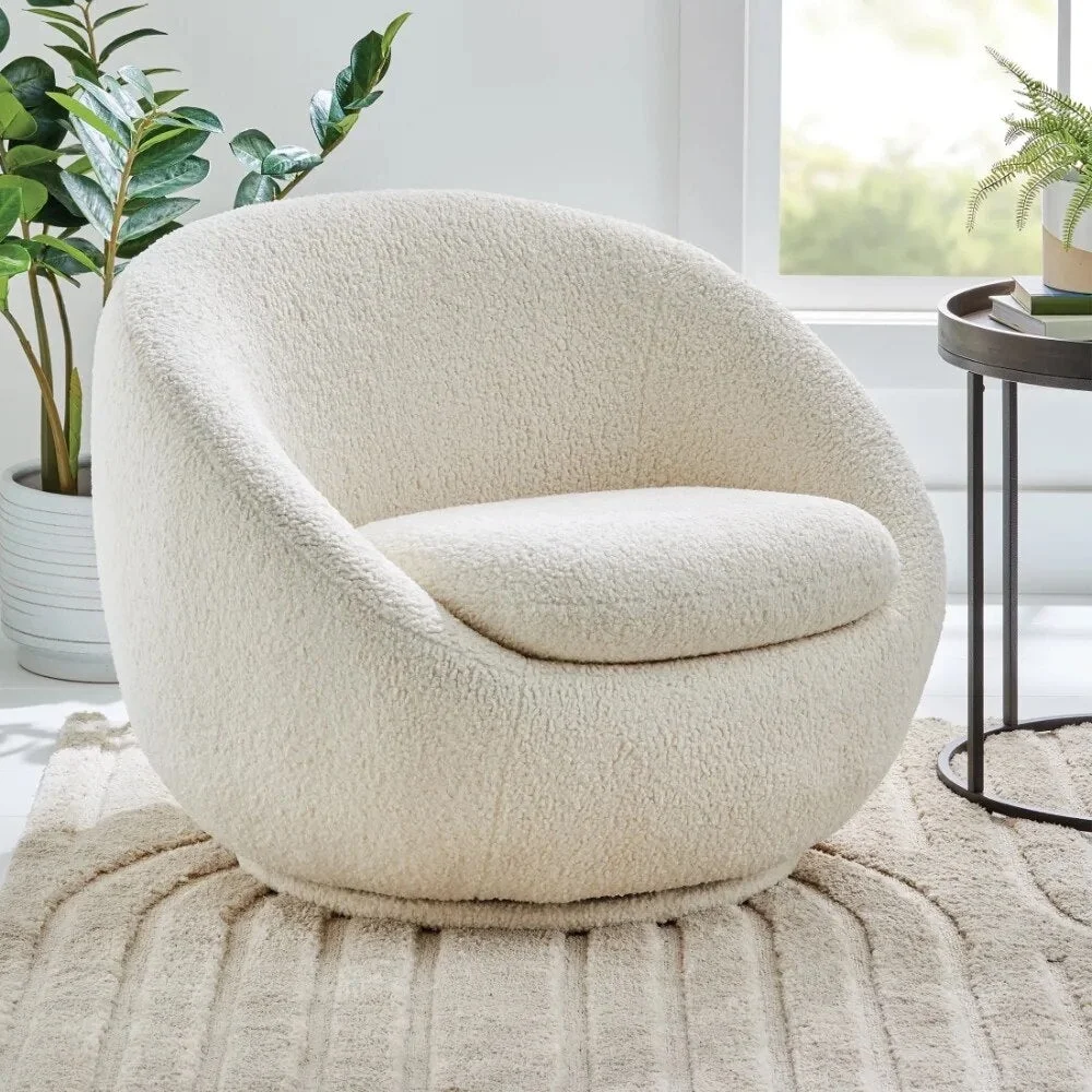 Mira Swivel Chair, Cream furniture  chairs living room  chairs for bedroom
