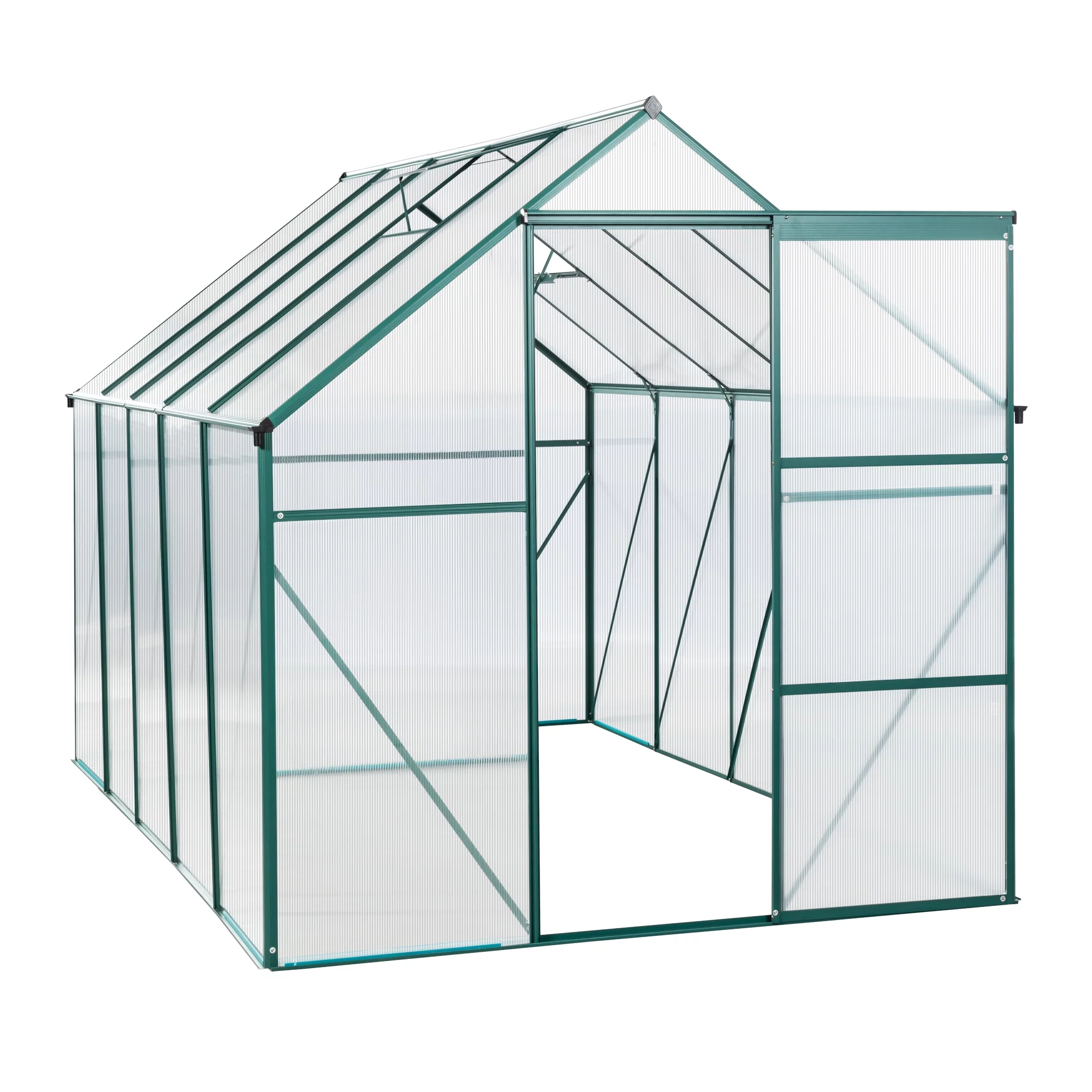 Greenhouse for Outdoors, 6' x 10' Aluminum Greenhouse with Window, Sliding Door