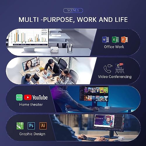 ACEMAGICIAN Mini PC Windows 11 Pro, 12th Alder Lake N95 8GB LPDDR5 256GB M.2 SSD Mini Desktop Computers, Micro Pc with 3 HDMI Support 4K UHD