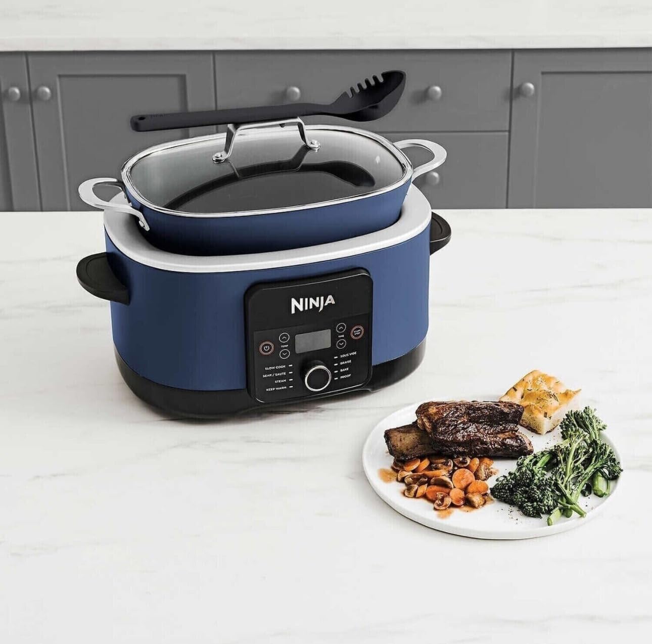 Ninja Foodi PossibleCooker PRO 8.5 Quart Multi-Cooker, with 8-in-1 Slow Cooker, Dutch Oven, Steamer, Glass Lid Integrated Spoon, Nonstick