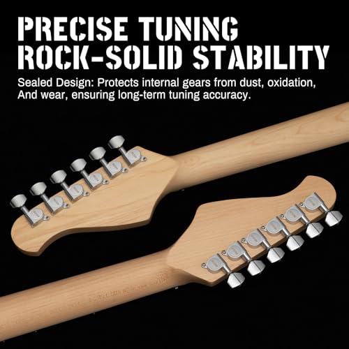 AODSK Electric Guitar with Amp Beginner Kit 39 Inch Solid Body Full Size,All Accessories,Digital Tuner,Six Strings,Four Picks,Tremolo Bar,Strap