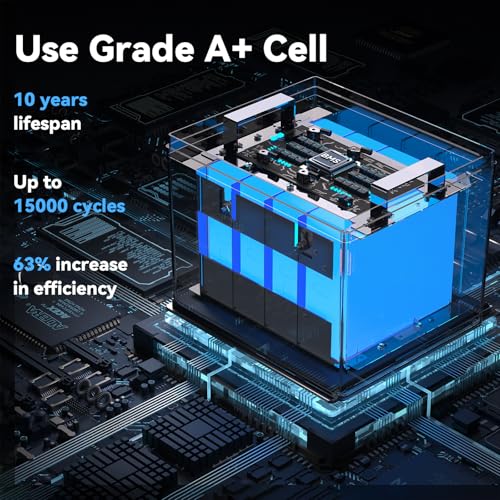 12V 314Ah Mini LiFePO4 Lithium Battery with Bluetooth 5.0, 200A BMS, 4.01kWh Energy, Upgraded Aluminum Cooling Fins & Braided Copper Wires, for RV