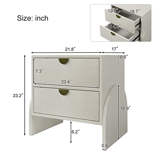 Double Dresser,Modern Drawer Dresser with Semi-Round Handle and Supporting Legs,Rubber Woodchest with Ample Storage Spaces